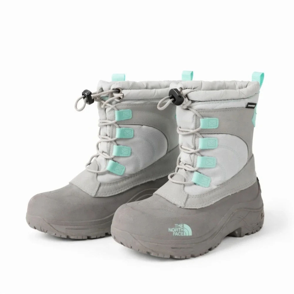 THE NORTH FACE Kids Winter Boots Gray‎ Mint Size 13 Waterproof Insulated